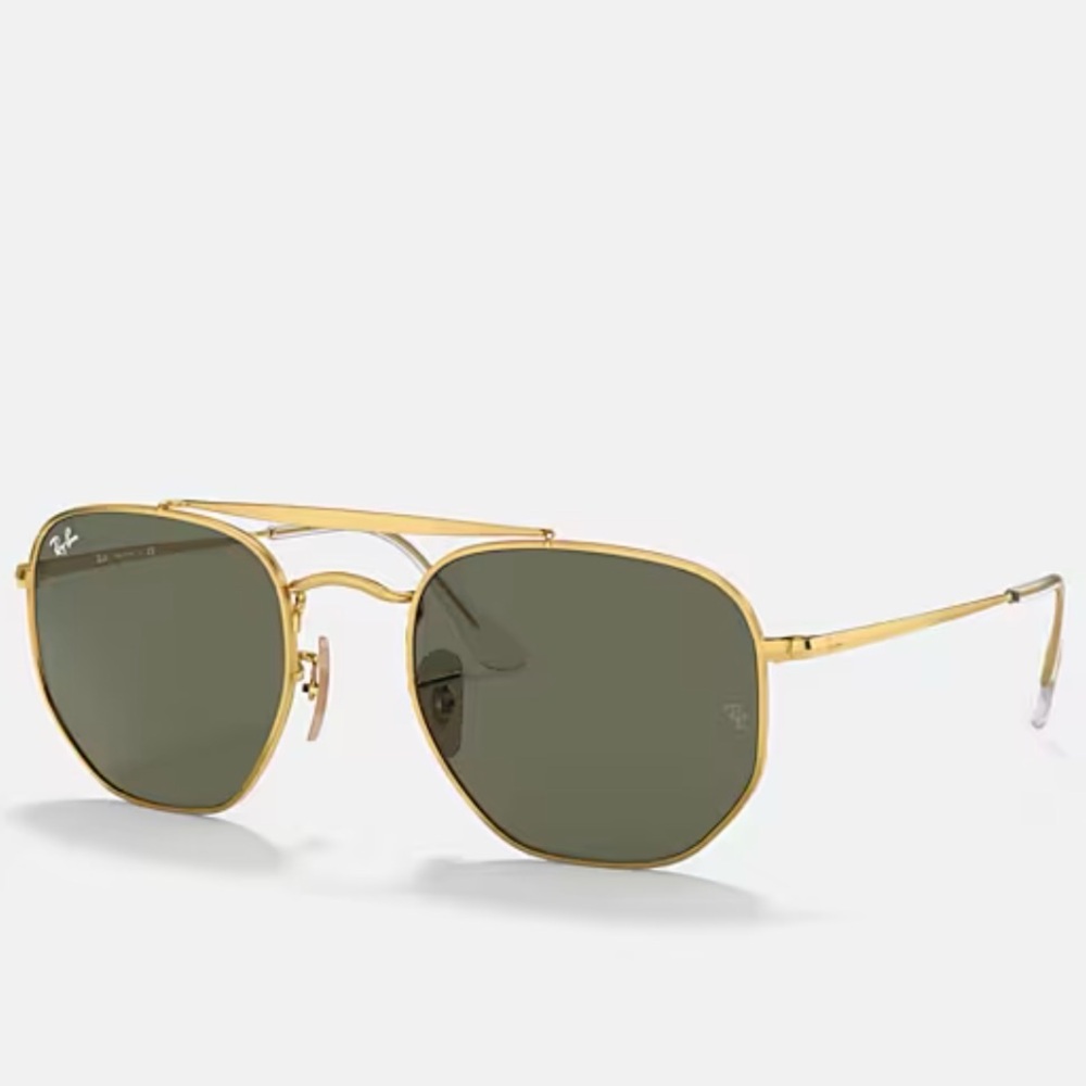 Ray-Ban Gold Frame Green Lens Aviator Sunglasses